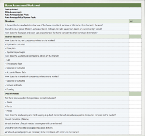 Farley Home Assessment Worksheet