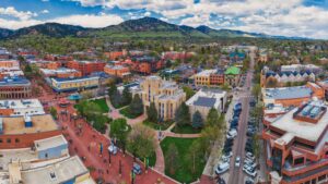 Boulder's Pearl Street Mall Aerial Image